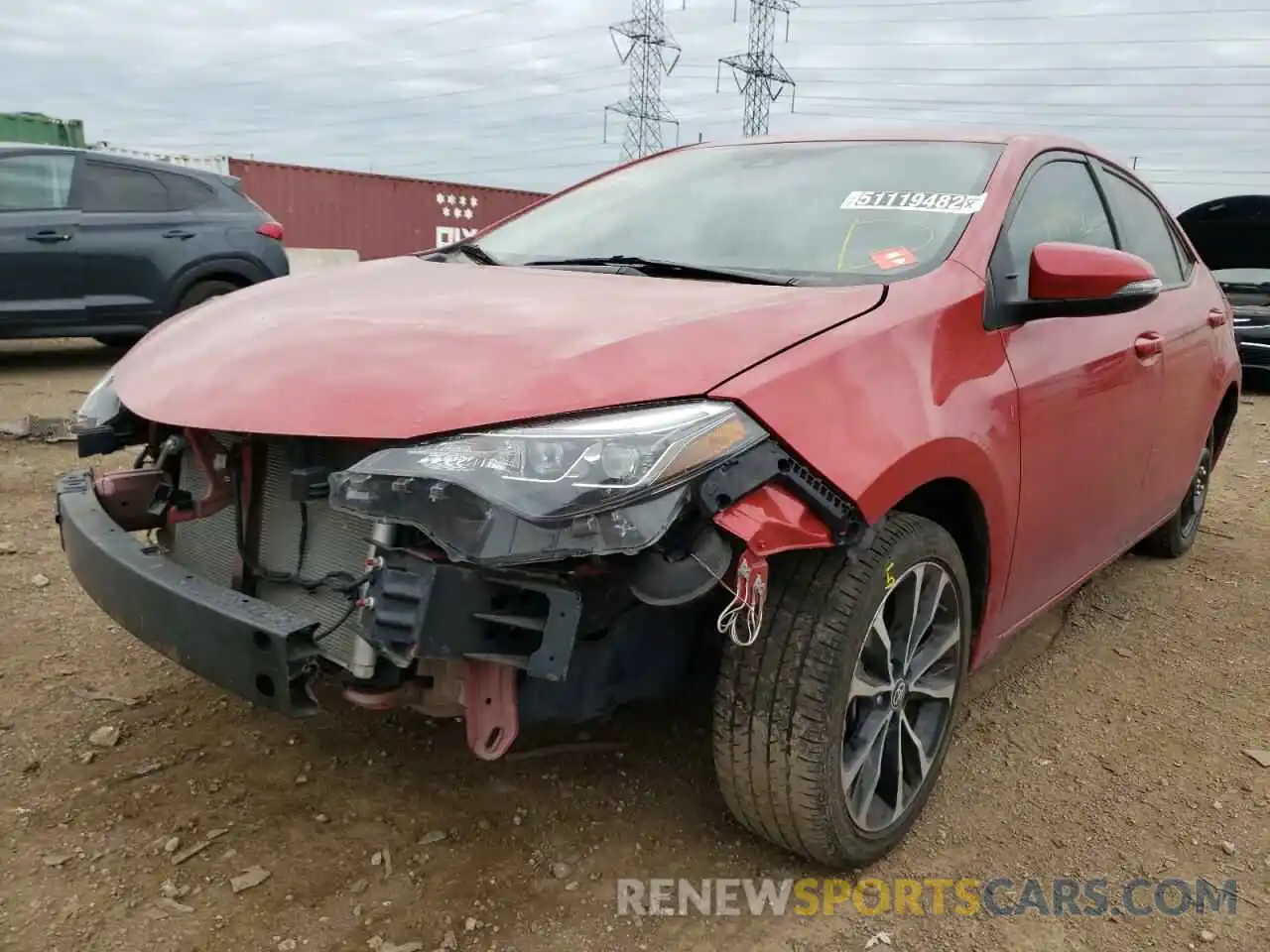 2 Photograph of a damaged car 5YFBURHE4KP886396 TOYOTA COROLLA 2019