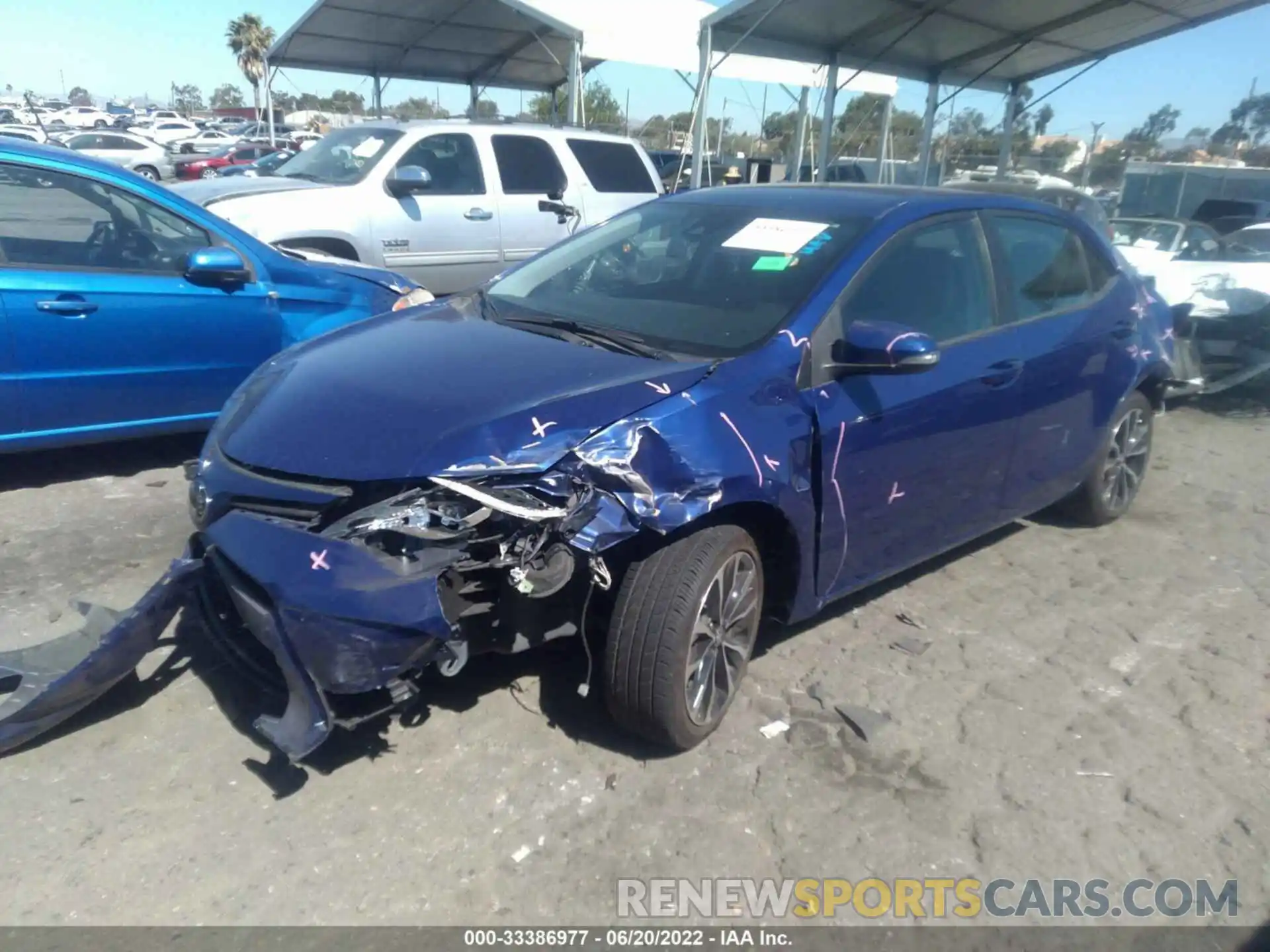 2 Photograph of a damaged car 5YFBURHE4KP892070 TOYOTA COROLLA 2019