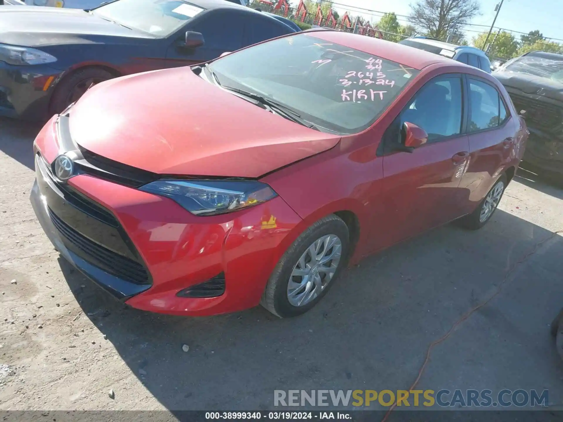 2 Photograph of a damaged car 5YFBURHE4KP902645 TOYOTA COROLLA 2019