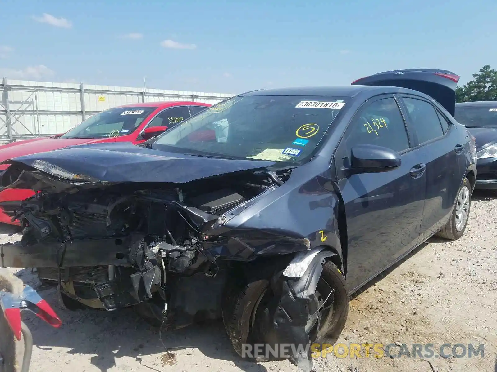 2 Photograph of a damaged car 5YFBURHE4KP902760 TOYOTA COROLLA 2019