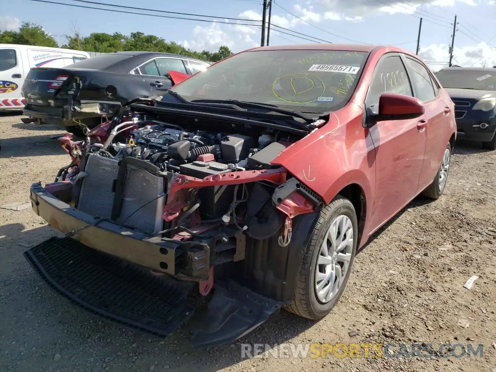 2 Photograph of a damaged car 5YFBURHE4KP903715 TOYOTA COROLLA 2019