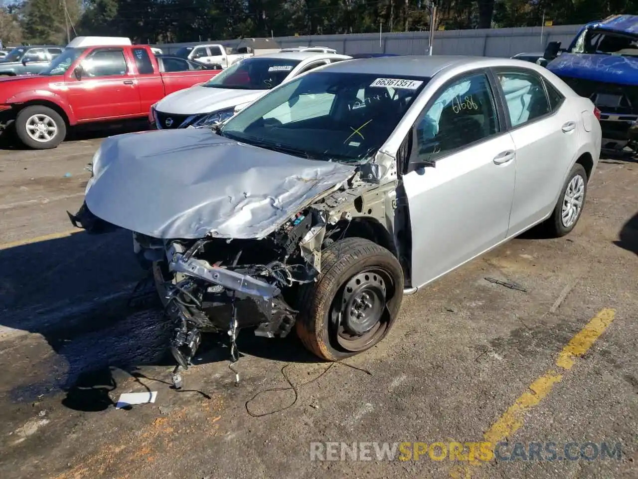 2 Photograph of a damaged car 5YFBURHE4KP903763 TOYOTA COROLLA 2019