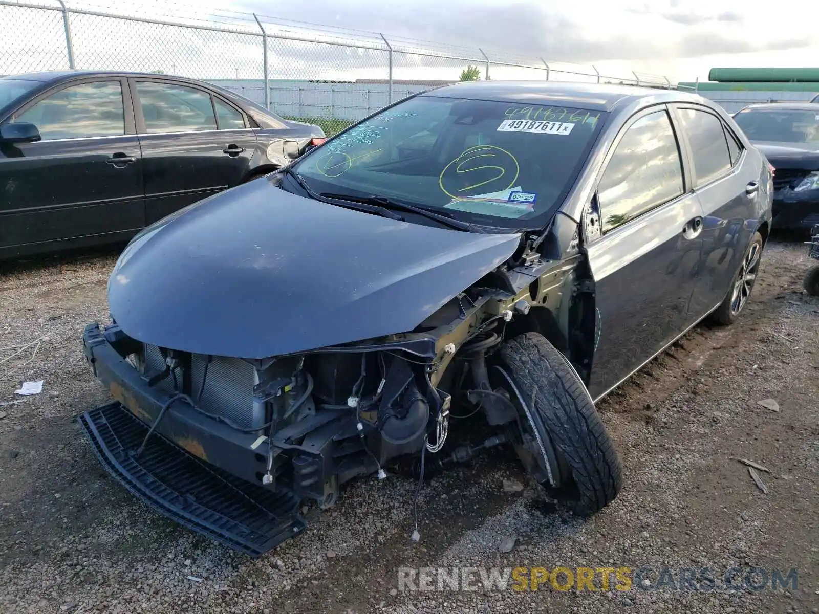 2 Photograph of a damaged car 5YFBURHE4KP912723 TOYOTA COROLLA 2019