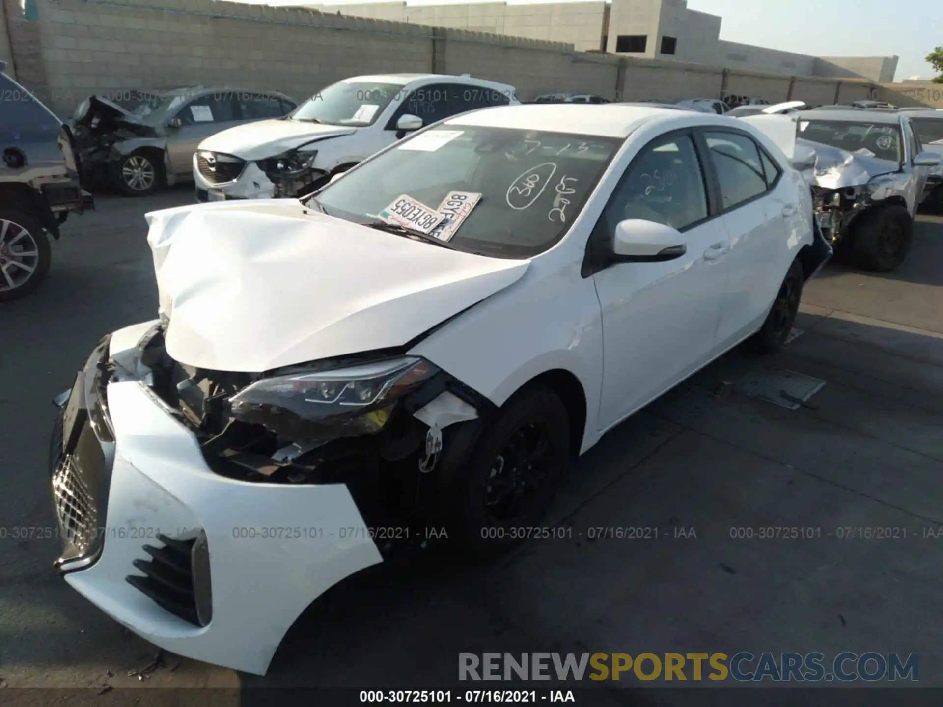 2 Photograph of a damaged car 5YFBURHE4KP916030 TOYOTA COROLLA 2019