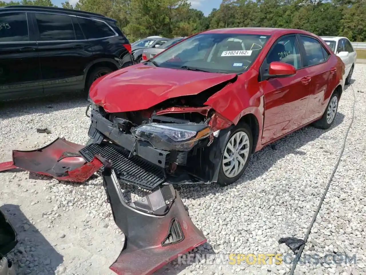 2 Photograph of a damaged car 5YFBURHE4KP916335 TOYOTA COROLLA 2019