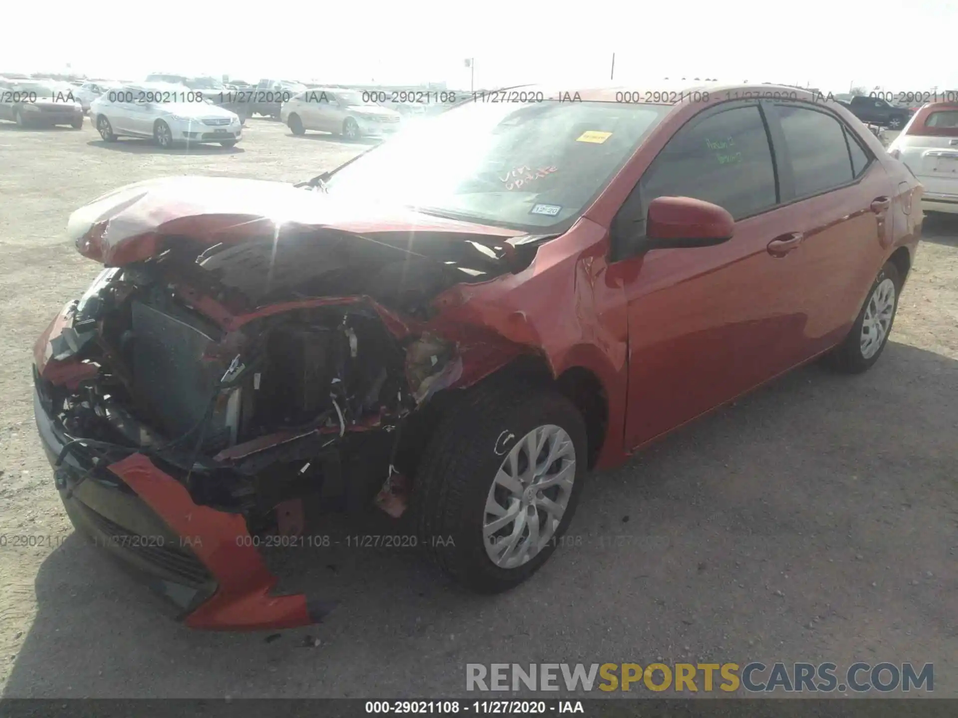 2 Photograph of a damaged car 5YFBURHE4KP917923 TOYOTA COROLLA 2019