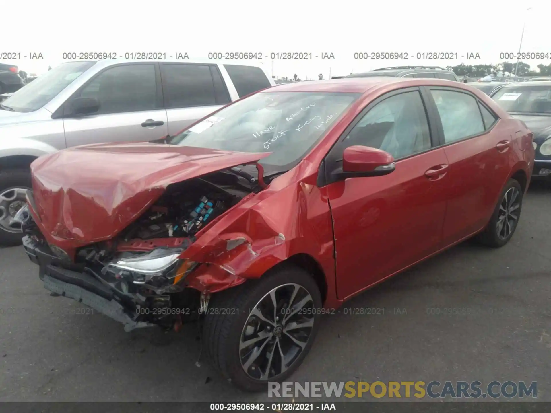 2 Photograph of a damaged car 5YFBURHE4KP921499 TOYOTA COROLLA 2019