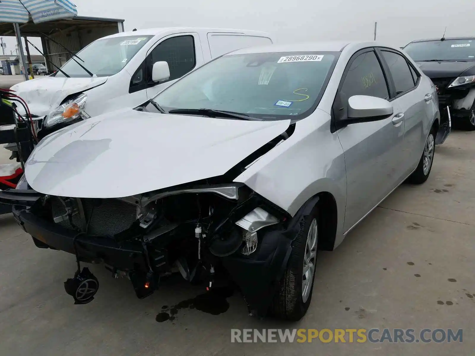 2 Photograph of a damaged car 5YFBURHE4KP921762 TOYOTA COROLLA 2019