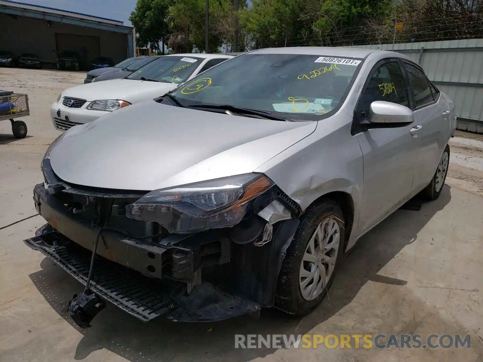 2 Photograph of a damaged car 5YFBURHE4KP922264 TOYOTA COROLLA 2019