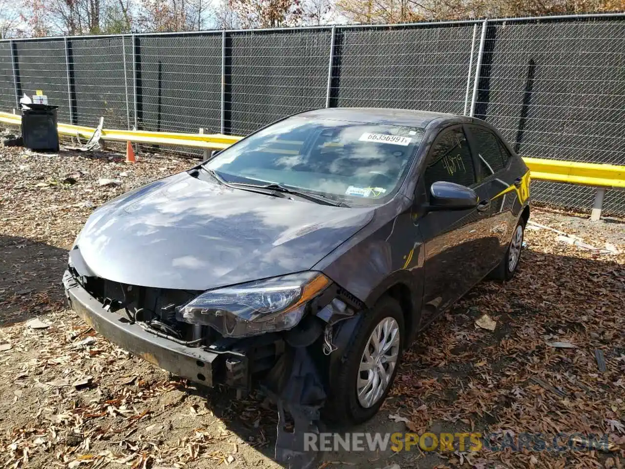 2 Photograph of a damaged car 5YFBURHE4KP926685 TOYOTA COROLLA 2019