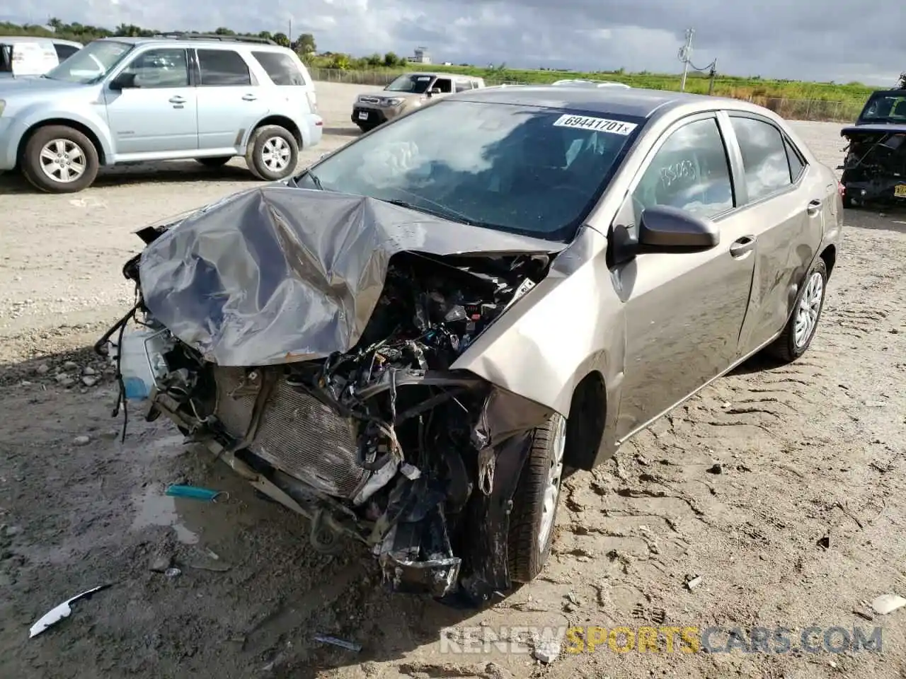 2 Photograph of a damaged car 5YFBURHE4KP930137 TOYOTA COROLLA 2019