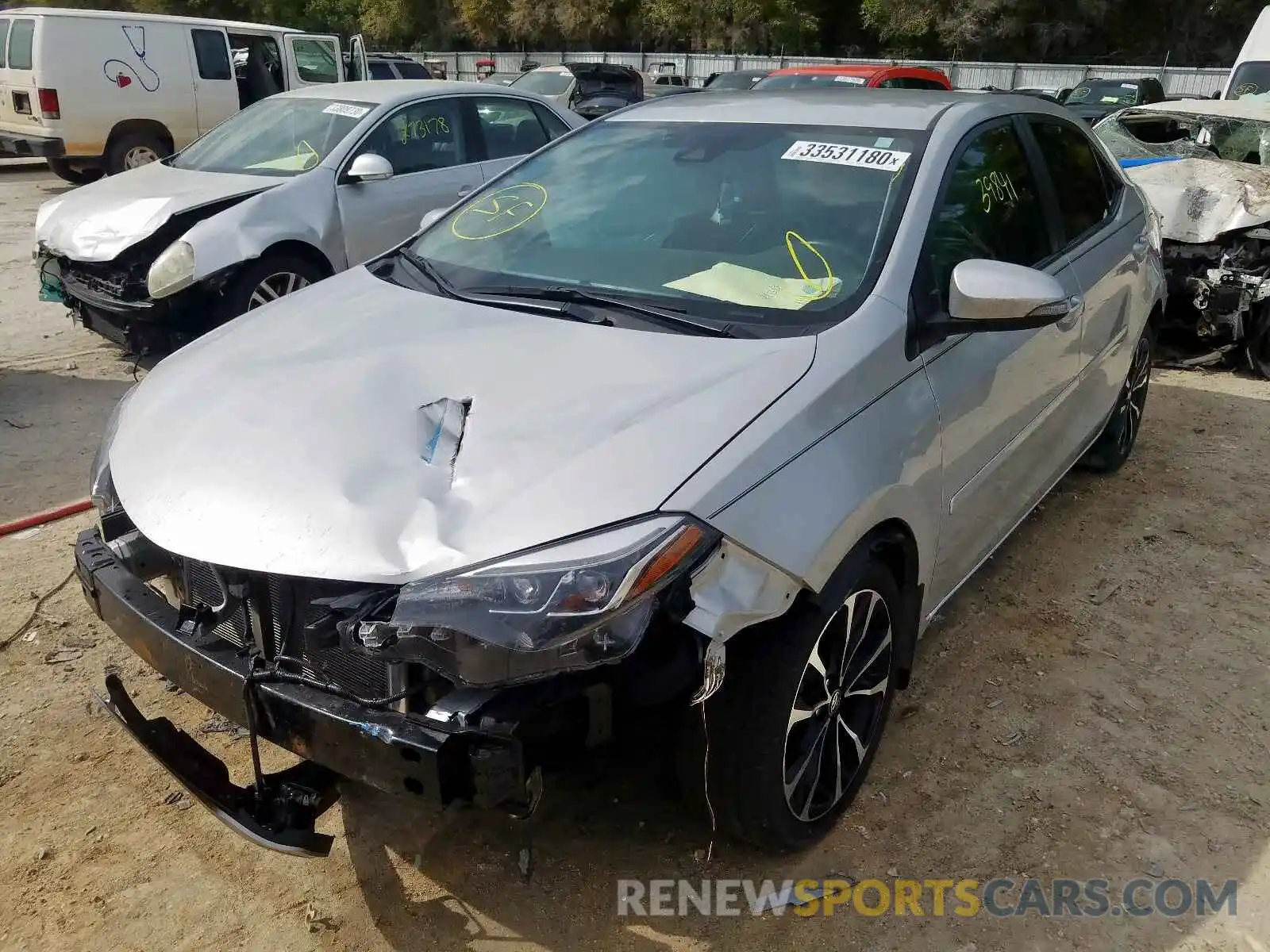 2 Photograph of a damaged car 5YFBURHE4KP932695 TOYOTA COROLLA 2019