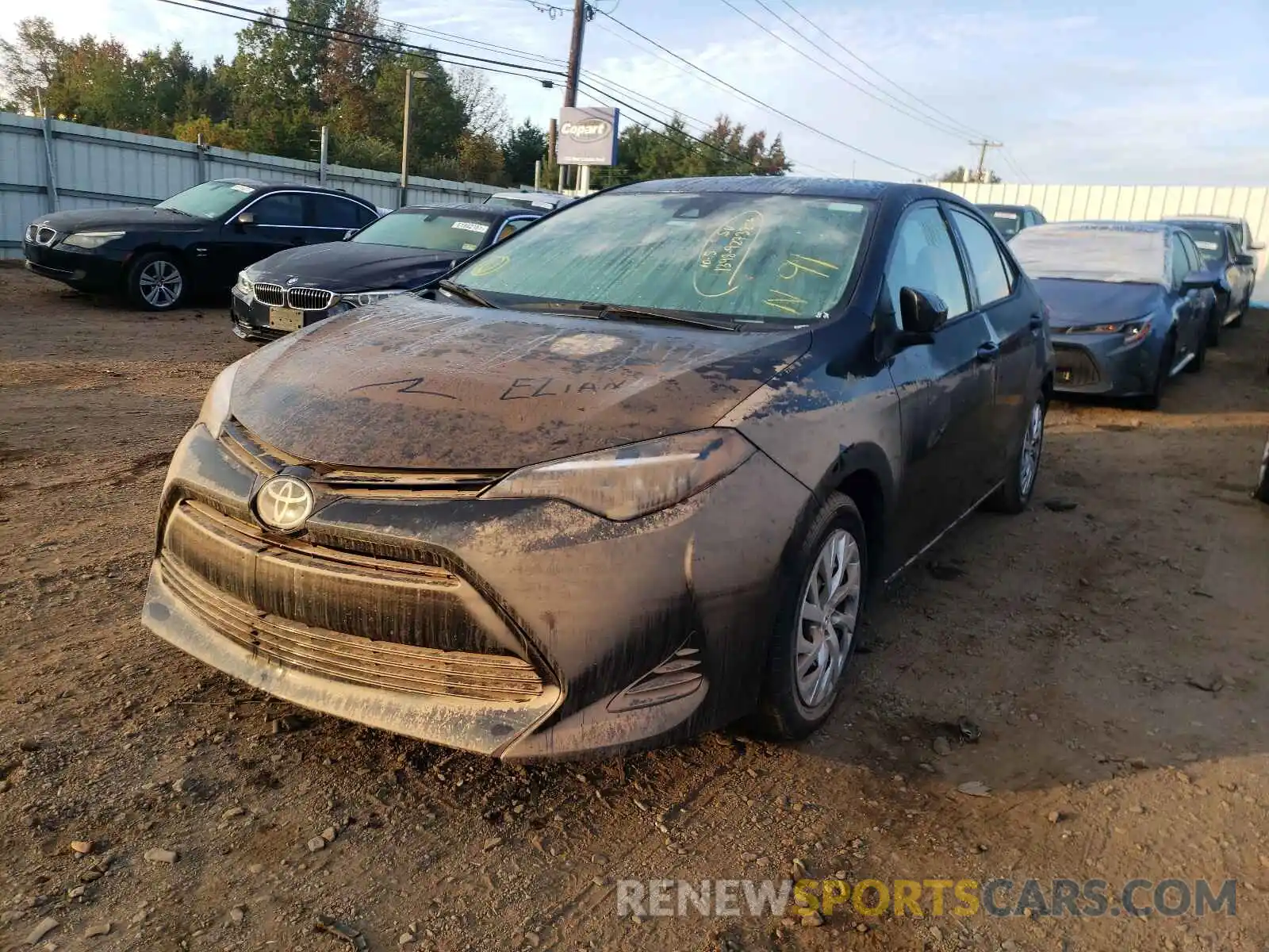 2 Photograph of a damaged car 5YFBURHE4KP935029 TOYOTA COROLLA 2019