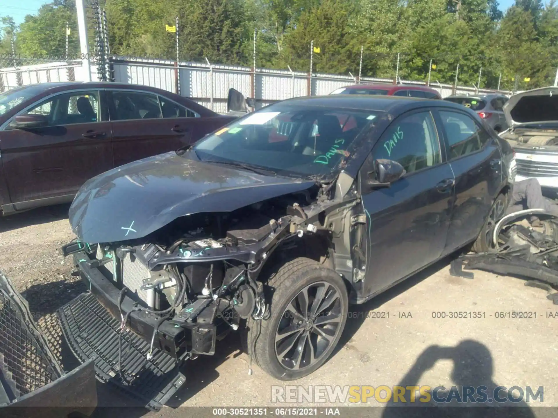 2 Photograph of a damaged car 5YFBURHE4KP936892 TOYOTA COROLLA 2019