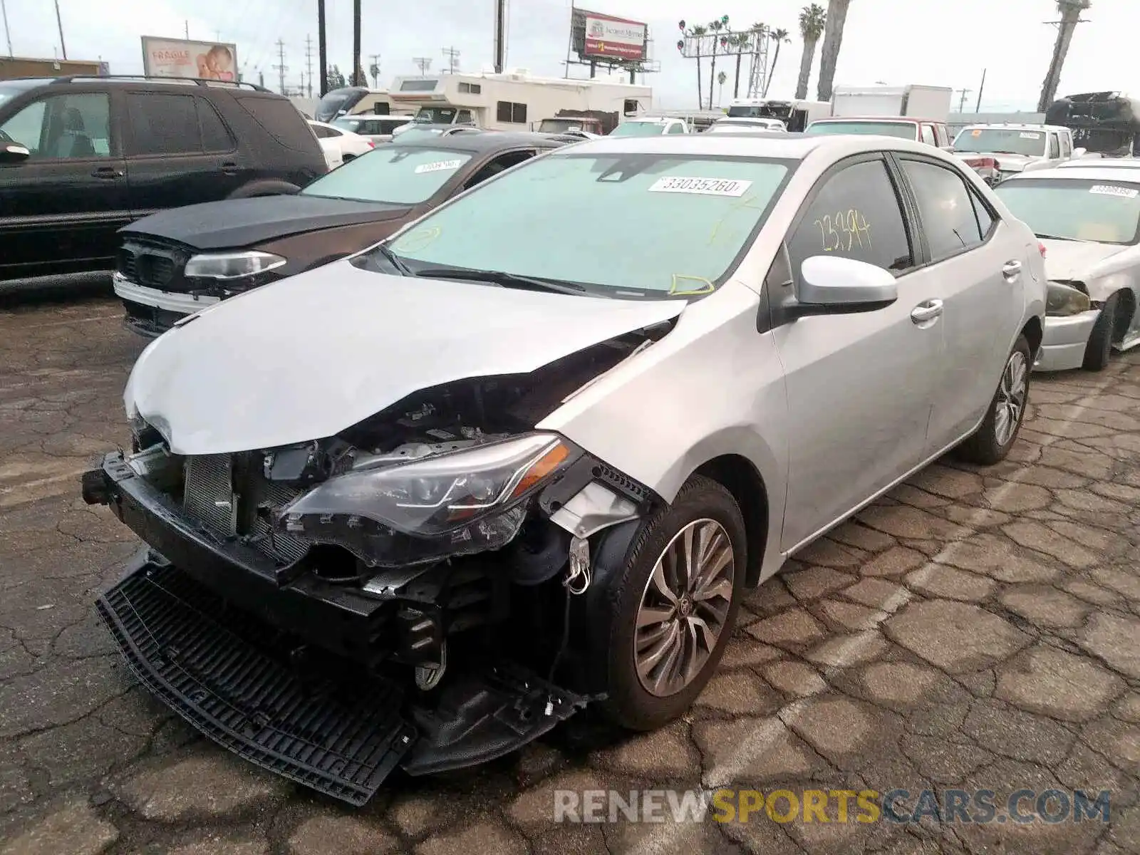 2 Photograph of a damaged car 5YFBURHE4KP940666 TOYOTA COROLLA 2019