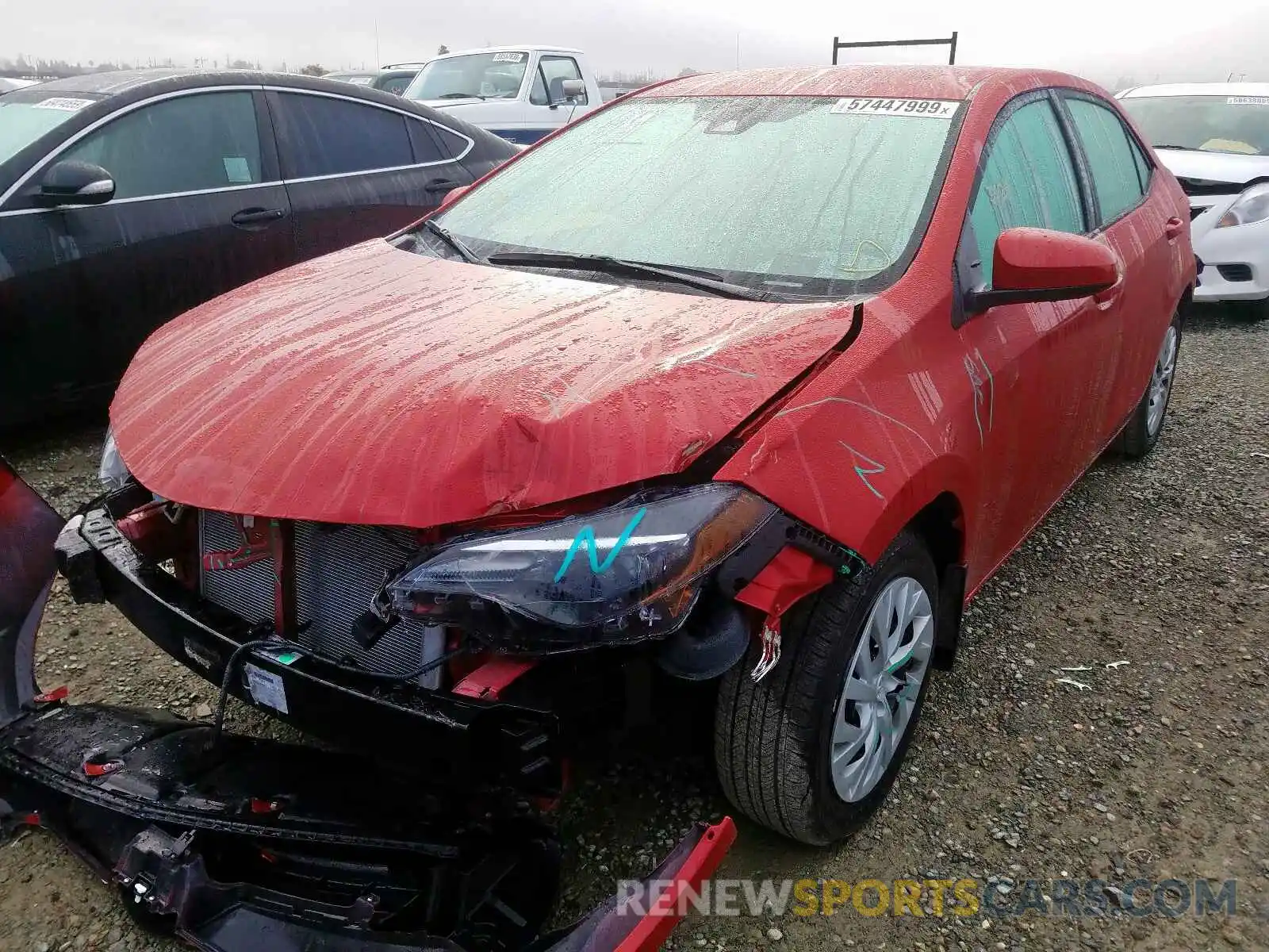 2 Photograph of a damaged car 5YFBURHE5KP857263 TOYOTA COROLLA 2019