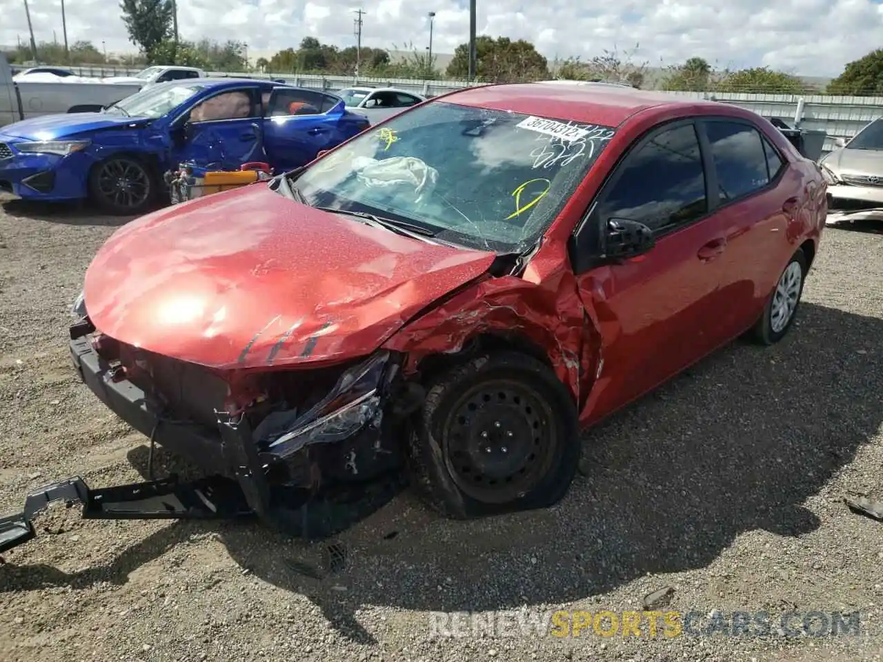 2 Photograph of a damaged car 5YFBURHE5KP858221 TOYOTA COROLLA 2019