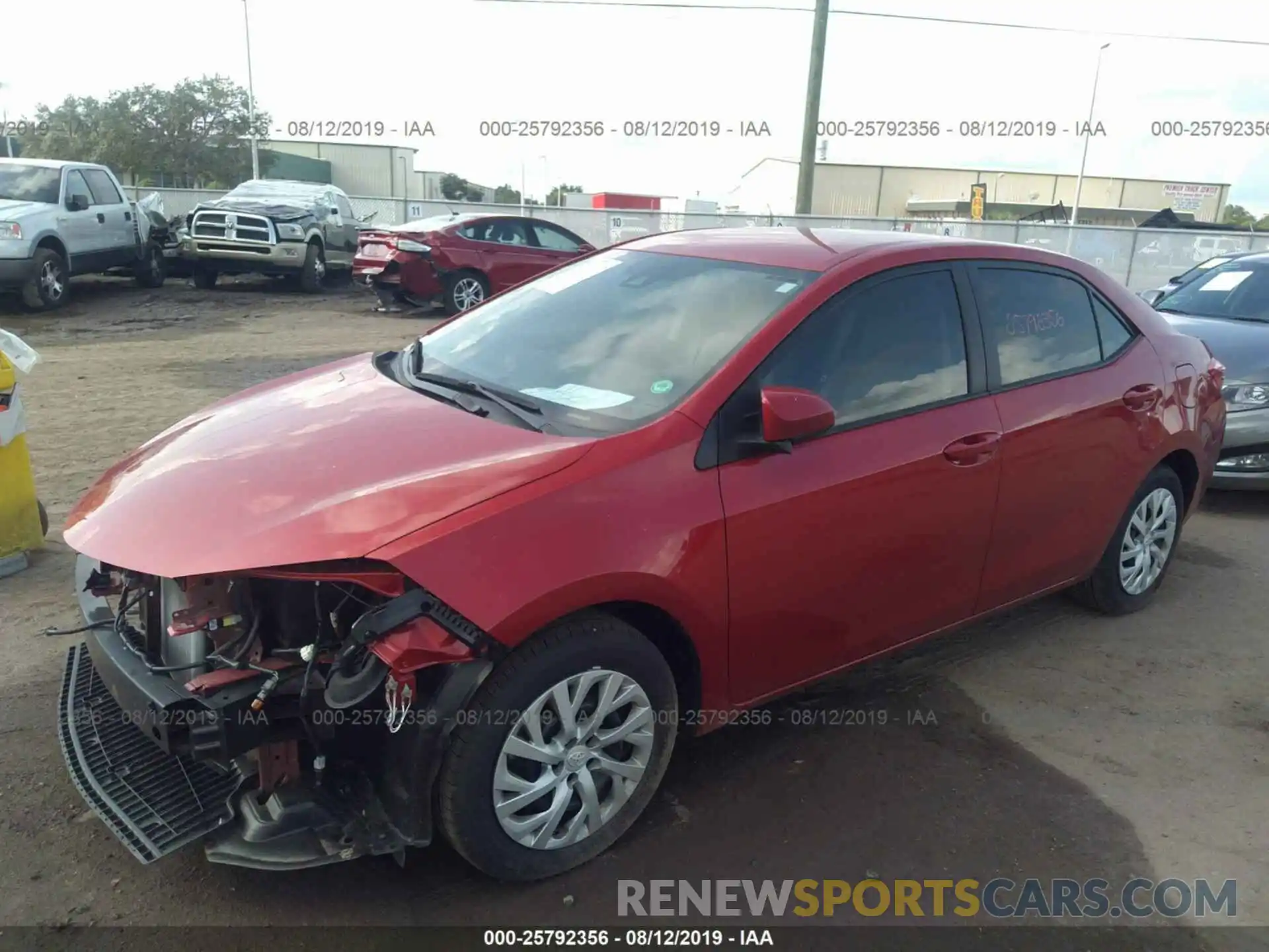 2 Photograph of a damaged car 5YFBURHE5KP865072 TOYOTA COROLLA 2019