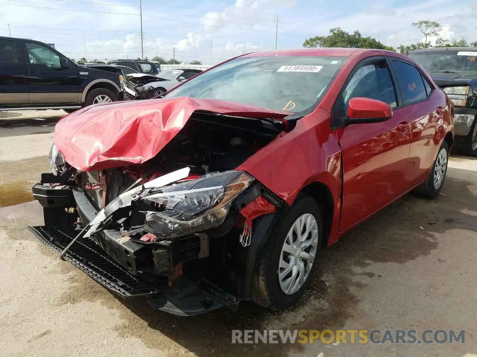 2 Photograph of a damaged car 5YFBURHE5KP866805 TOYOTA COROLLA 2019