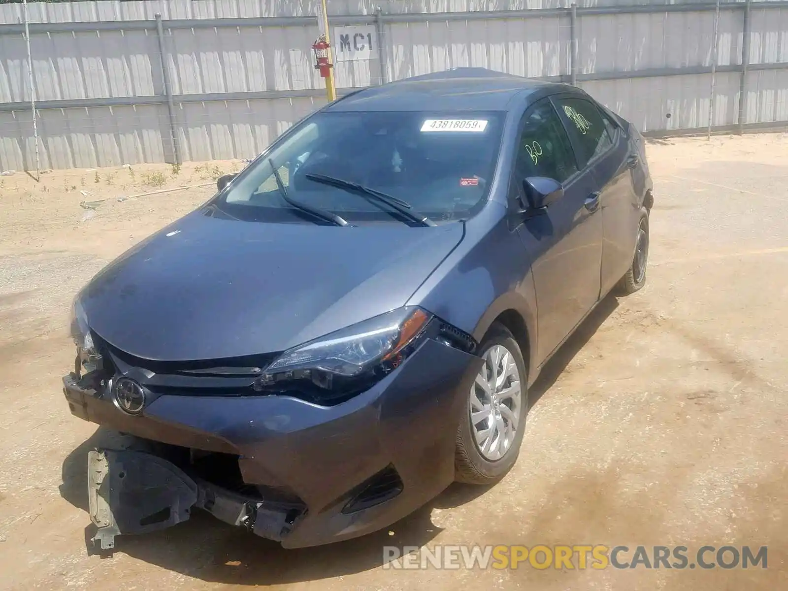 2 Photograph of a damaged car 5YFBURHE5KP867484 TOYOTA COROLLA 2019