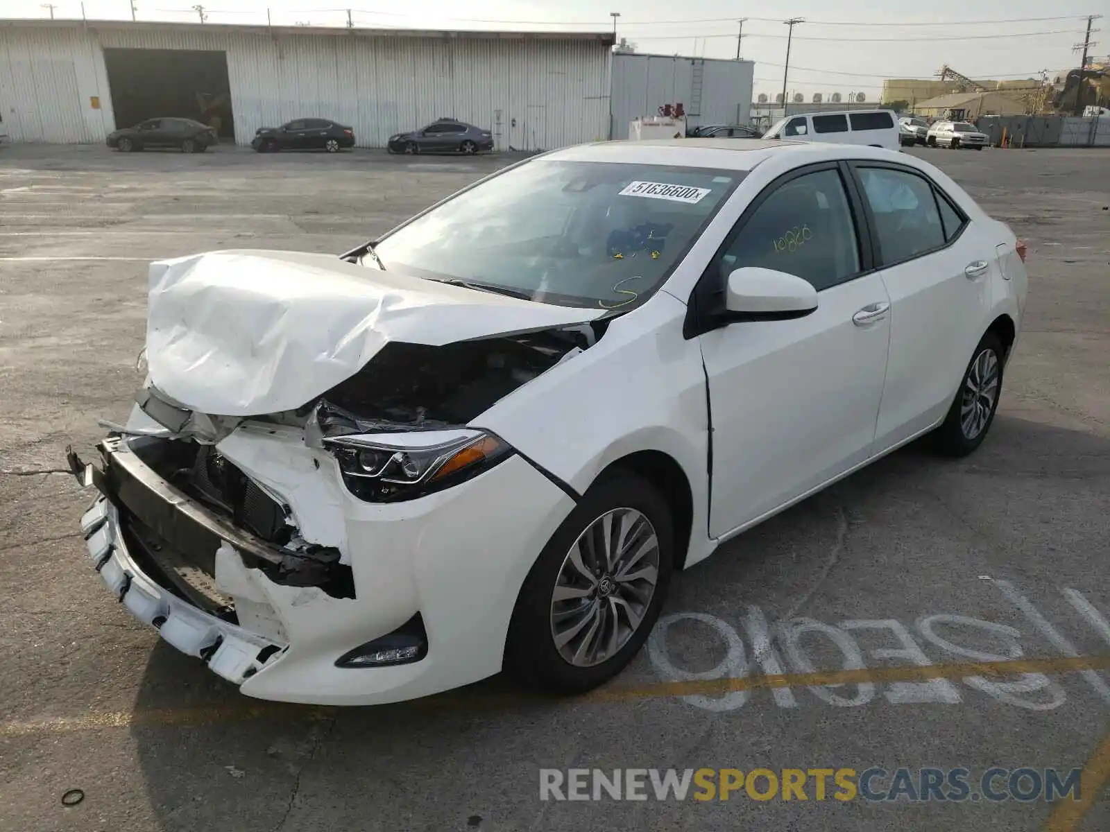 2 Photograph of a damaged car 5YFBURHE5KP868084 TOYOTA COROLLA 2019