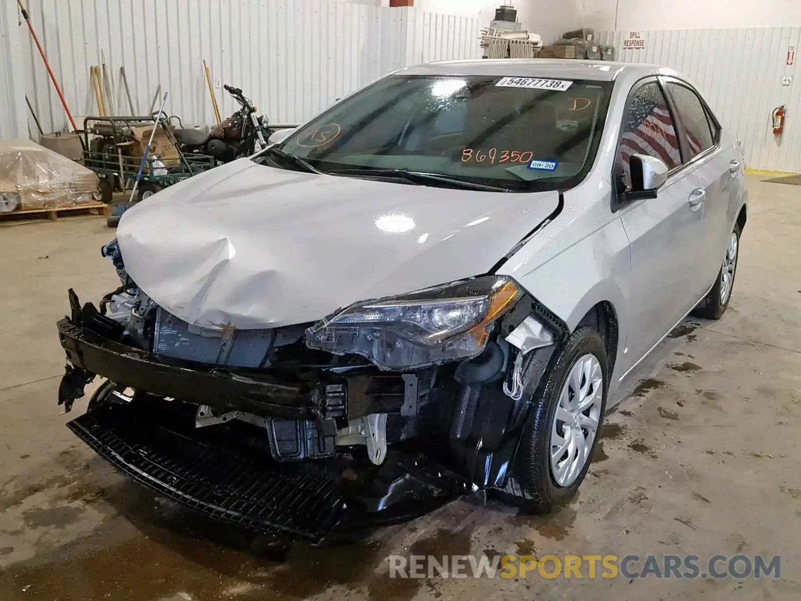 2 Photograph of a damaged car 5YFBURHE5KP869350 TOYOTA COROLLA 2019