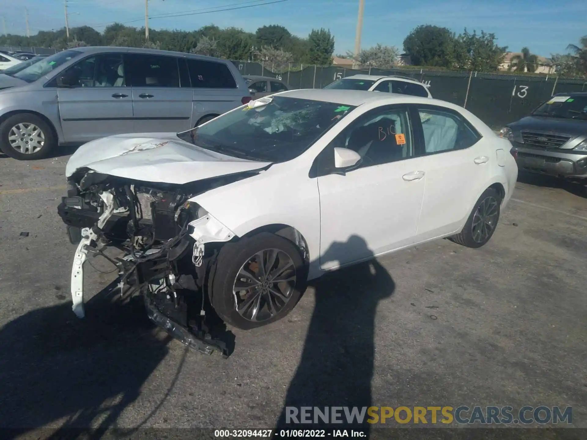 2 Photograph of a damaged car 5YFBURHE5KP875651 TOYOTA COROLLA 2019