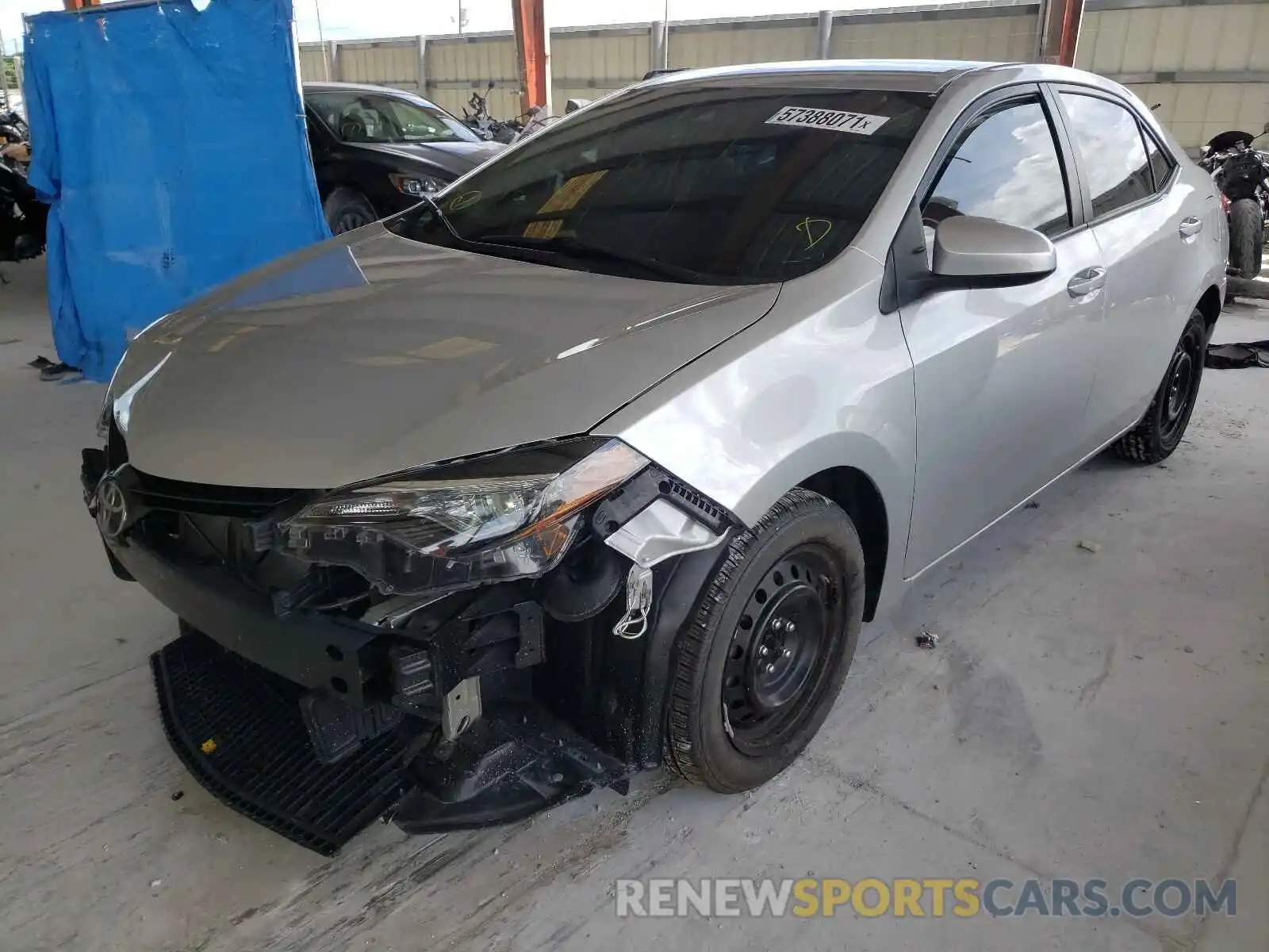 2 Photograph of a damaged car 5YFBURHE5KP875830 TOYOTA COROLLA 2019