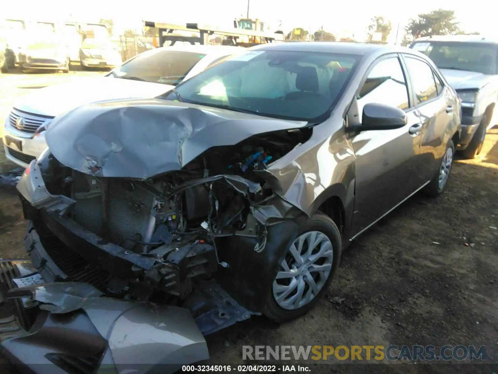 2 Photograph of a damaged car 5YFBURHE5KP878663 TOYOTA COROLLA 2019