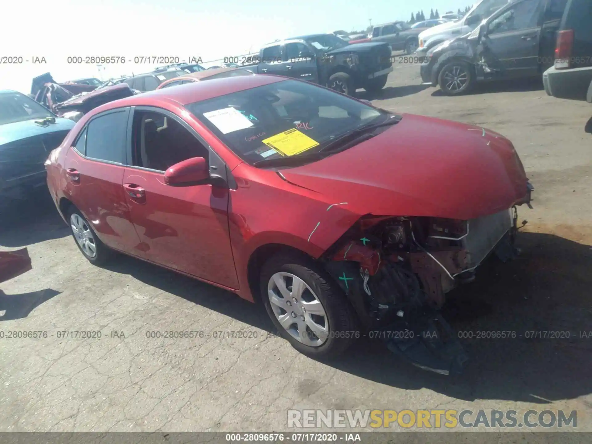 1 Photograph of a damaged car 5YFBURHE5KP878694 TOYOTA COROLLA 2019