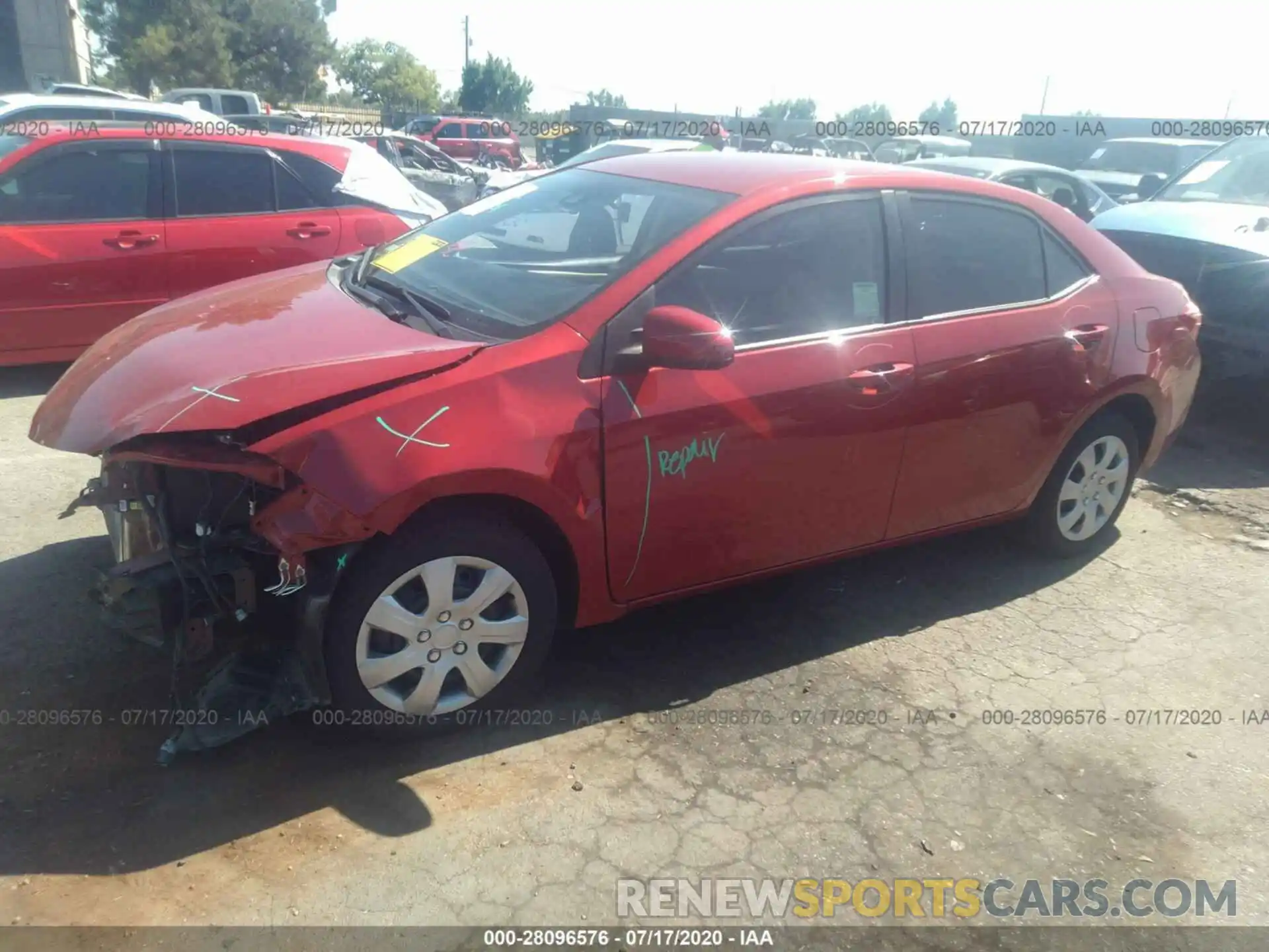 2 Photograph of a damaged car 5YFBURHE5KP878694 TOYOTA COROLLA 2019