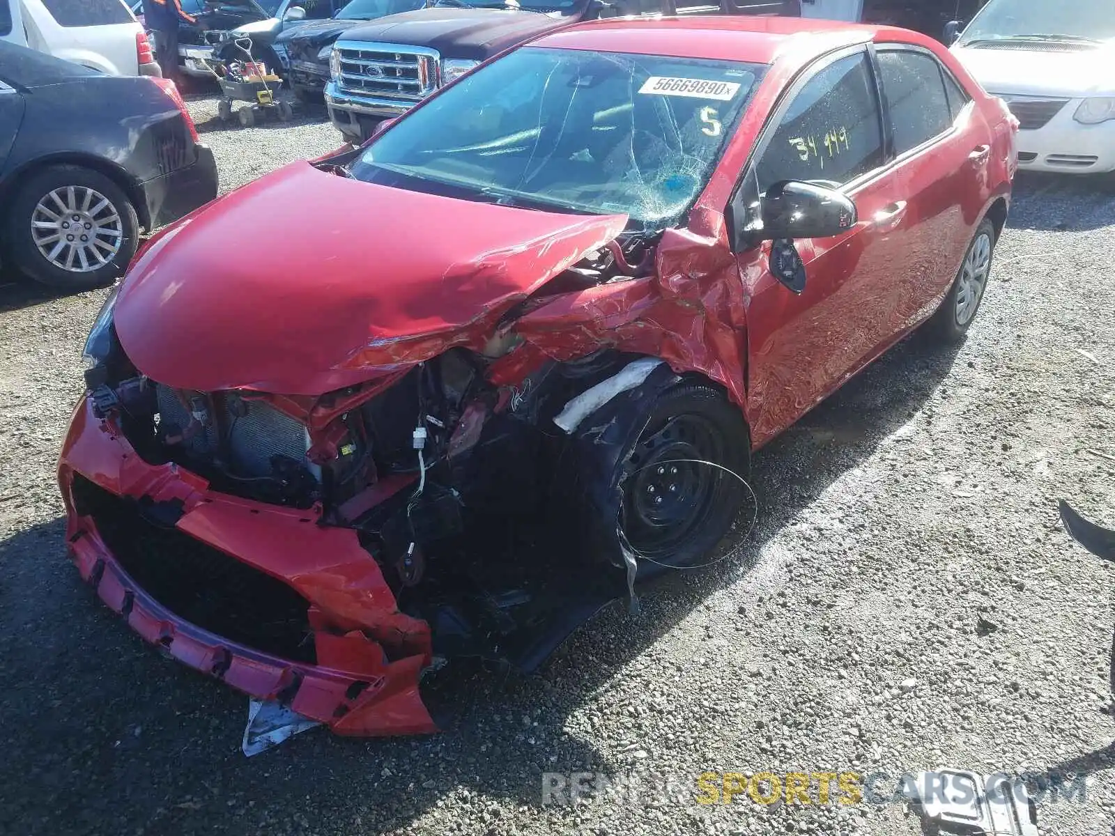 2 Photograph of a damaged car 5YFBURHE5KP878727 TOYOTA COROLLA 2019