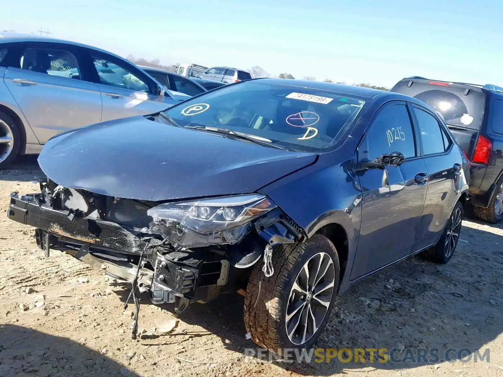 2 Photograph of a damaged car 5YFBURHE5KP879585 TOYOTA COROLLA 2019