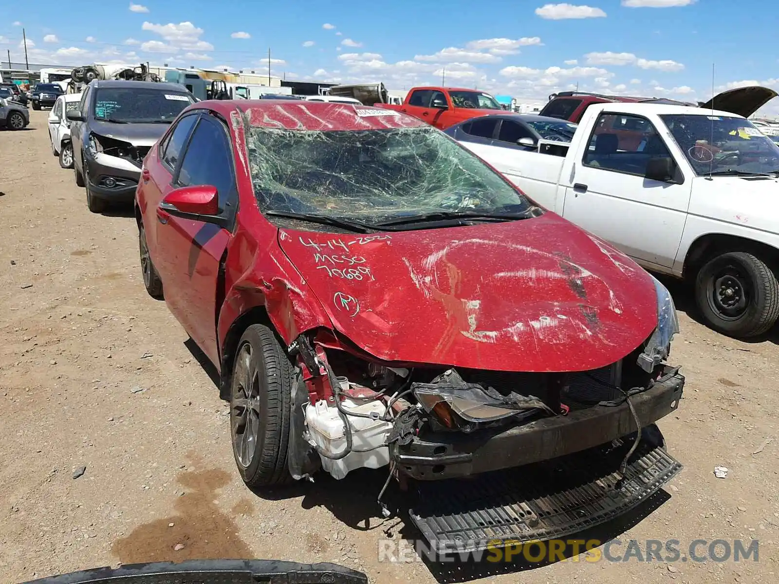 1 Photograph of a damaged car 5YFBURHE5KP883250 TOYOTA COROLLA 2019