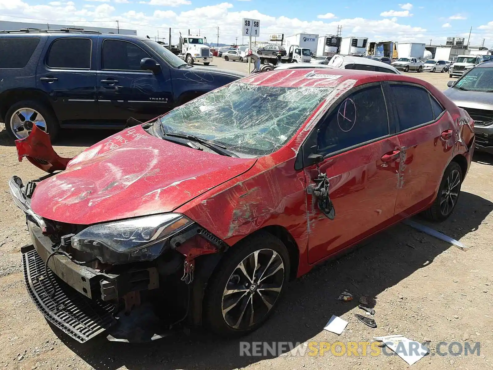 2 Photograph of a damaged car 5YFBURHE5KP883250 TOYOTA COROLLA 2019