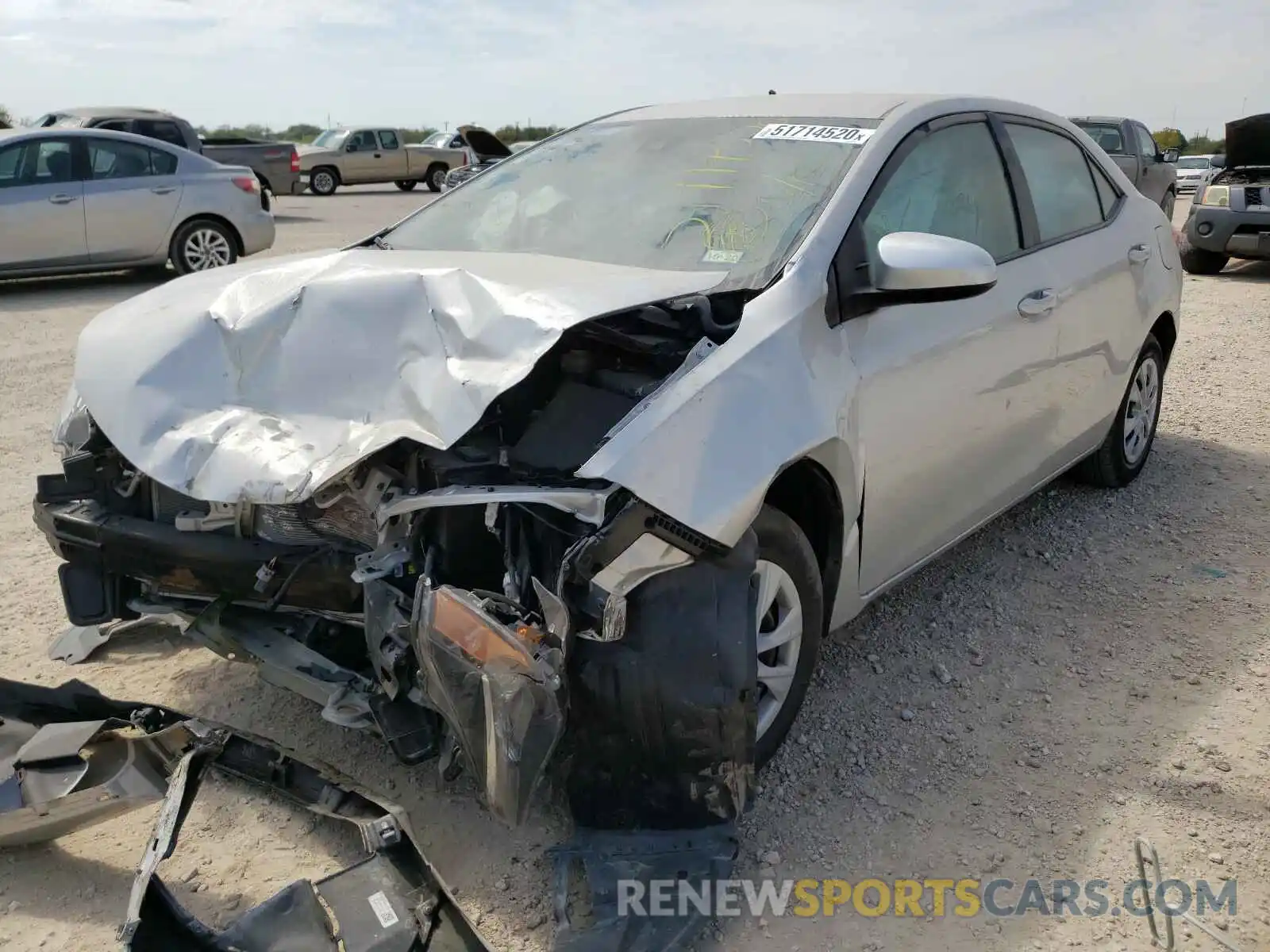 2 Photograph of a damaged car 5YFBURHE5KP886861 TOYOTA COROLLA 2019