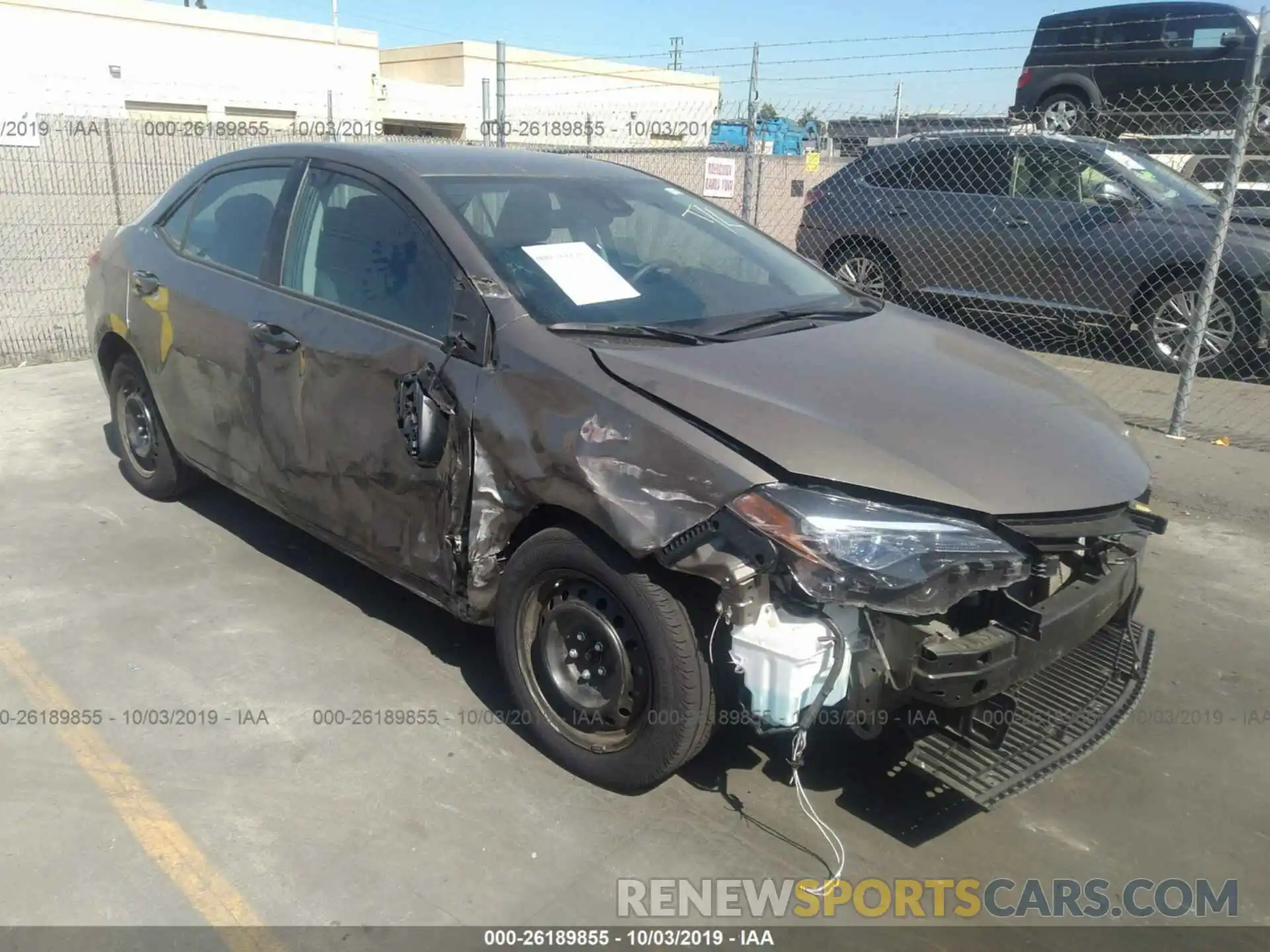 1 Photograph of a damaged car 5YFBURHE5KP889081 TOYOTA COROLLA 2019