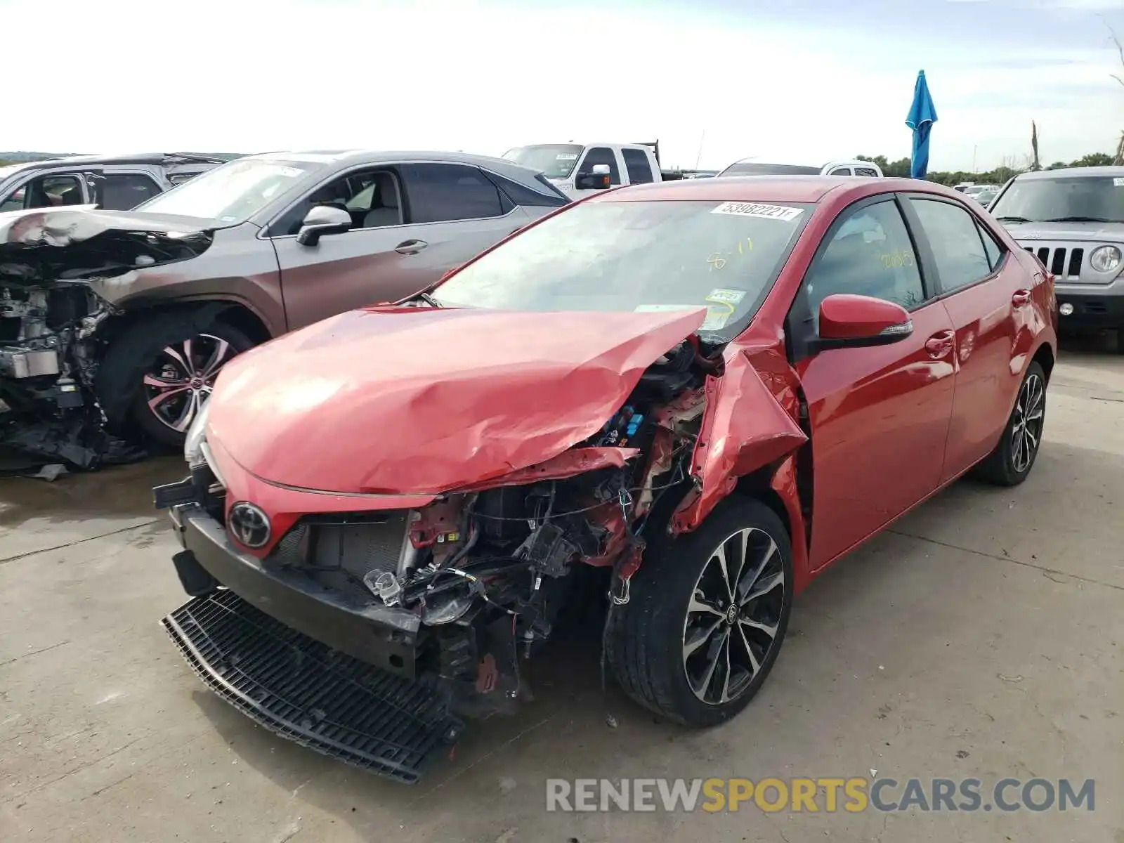 2 Photograph of a damaged car 5YFBURHE5KP891526 TOYOTA COROLLA 2019