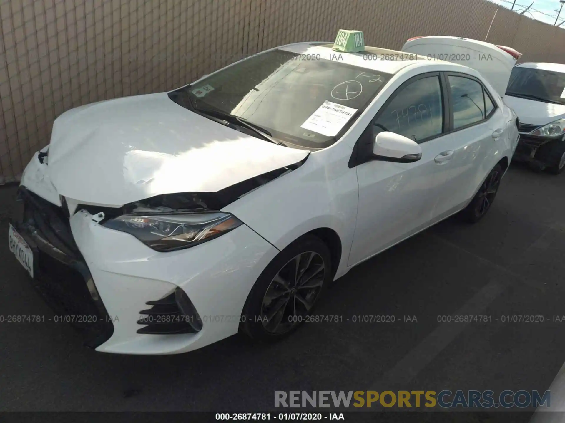 2 Photograph of a damaged car 5YFBURHE5KP893115 TOYOTA COROLLA 2019