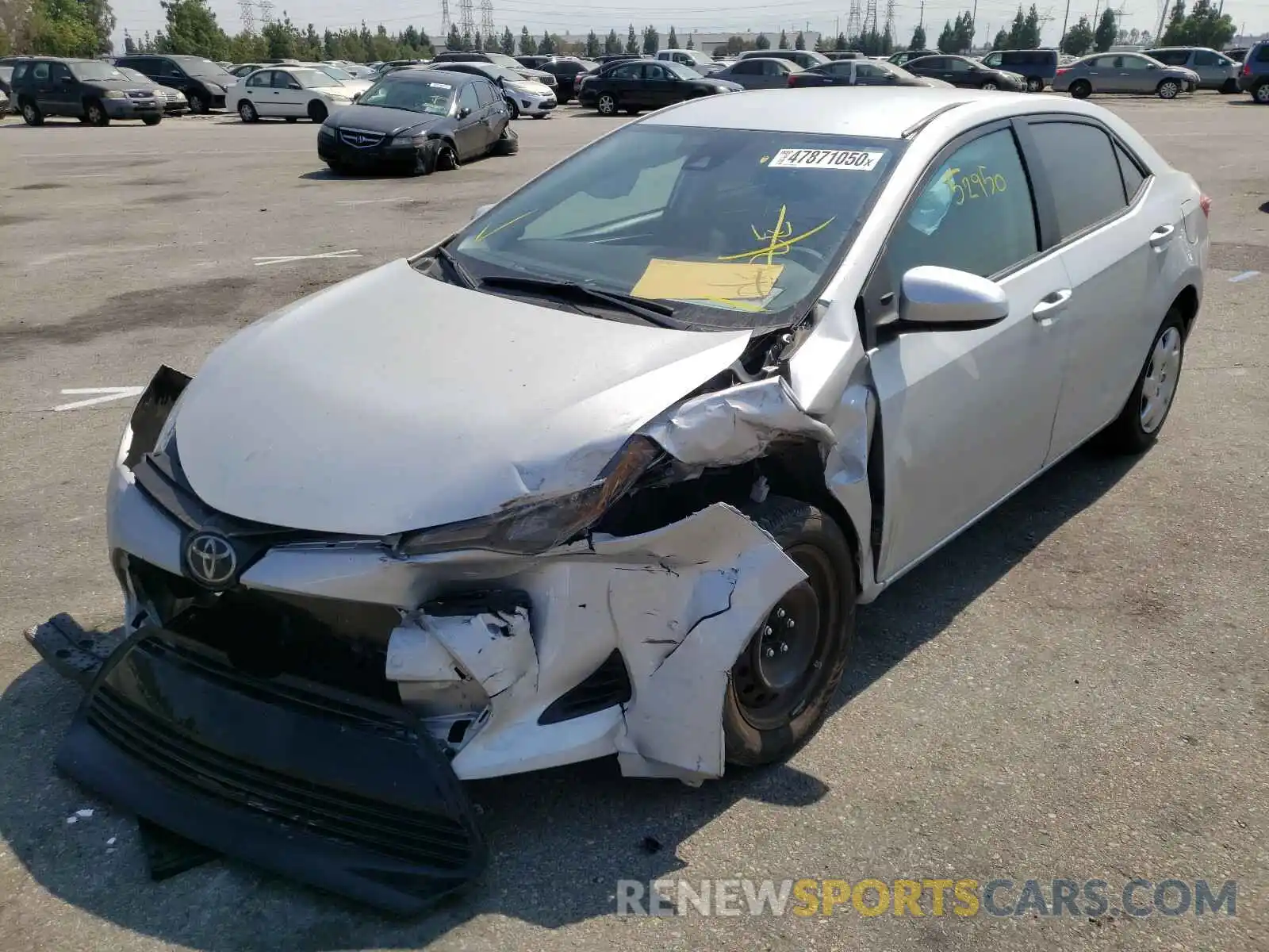 2 Photograph of a damaged car 5YFBURHE5KP893437 TOYOTA COROLLA 2019