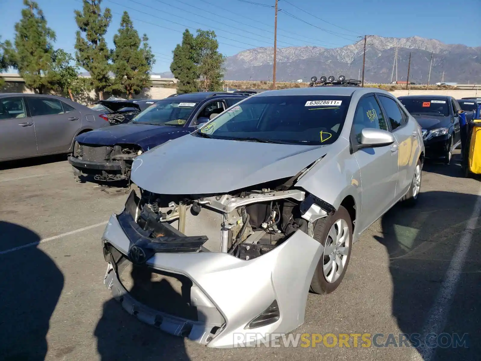 2 Photograph of a damaged car 5YFBURHE5KP894068 TOYOTA COROLLA 2019