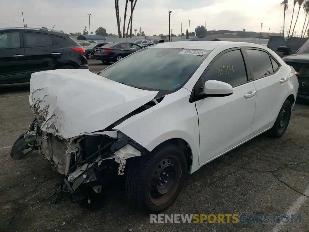 2 Photograph of a damaged car 5YFBURHE5KP894541 TOYOTA COROLLA 2019