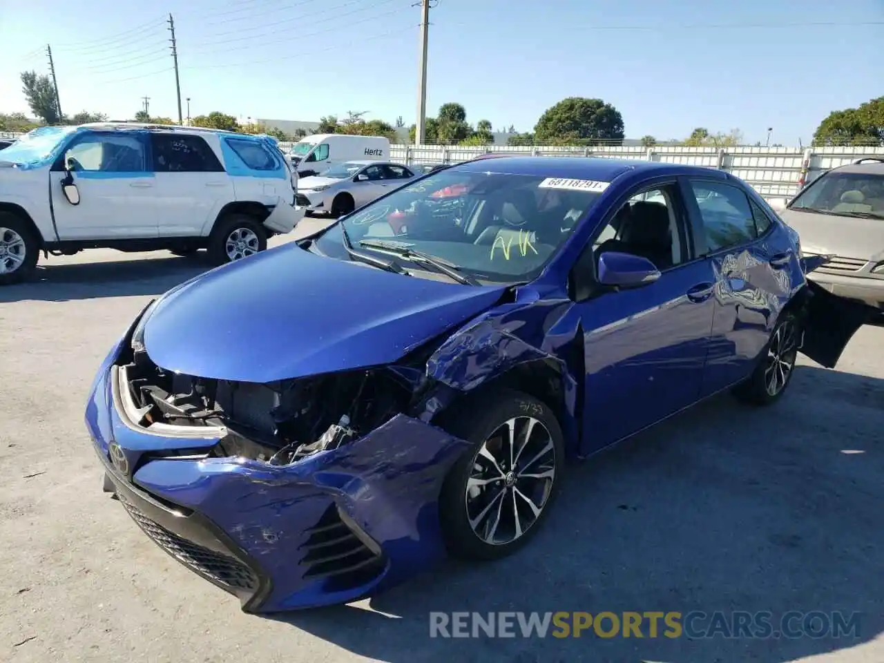 2 Photograph of a damaged car 5YFBURHE5KP902640 TOYOTA COROLLA 2019