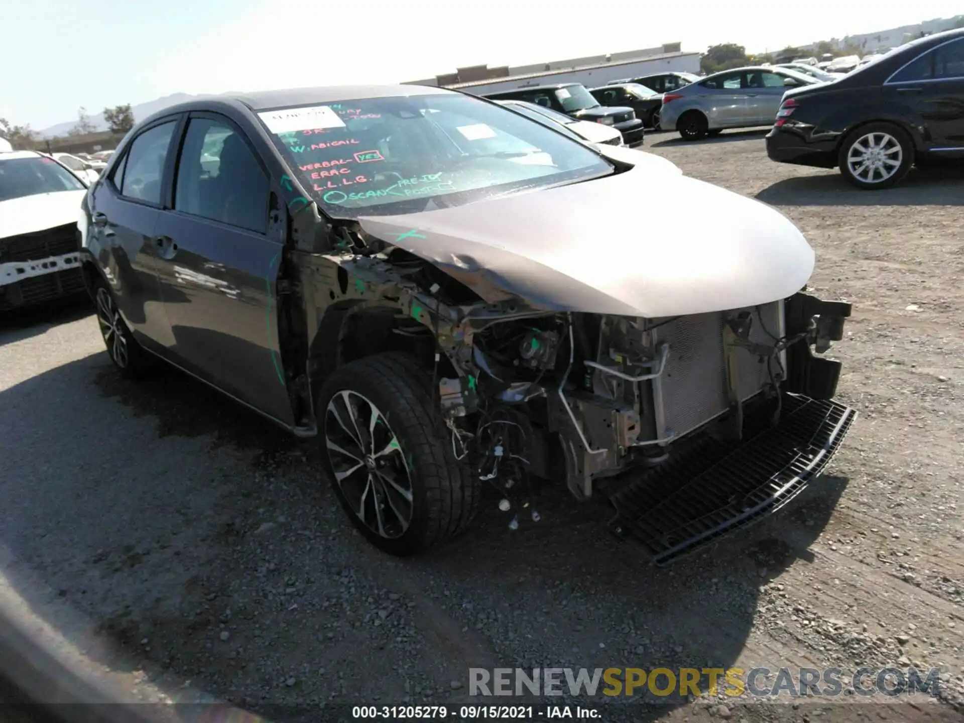 1 Photograph of a damaged car 5YFBURHE5KP905022 TOYOTA COROLLA 2019