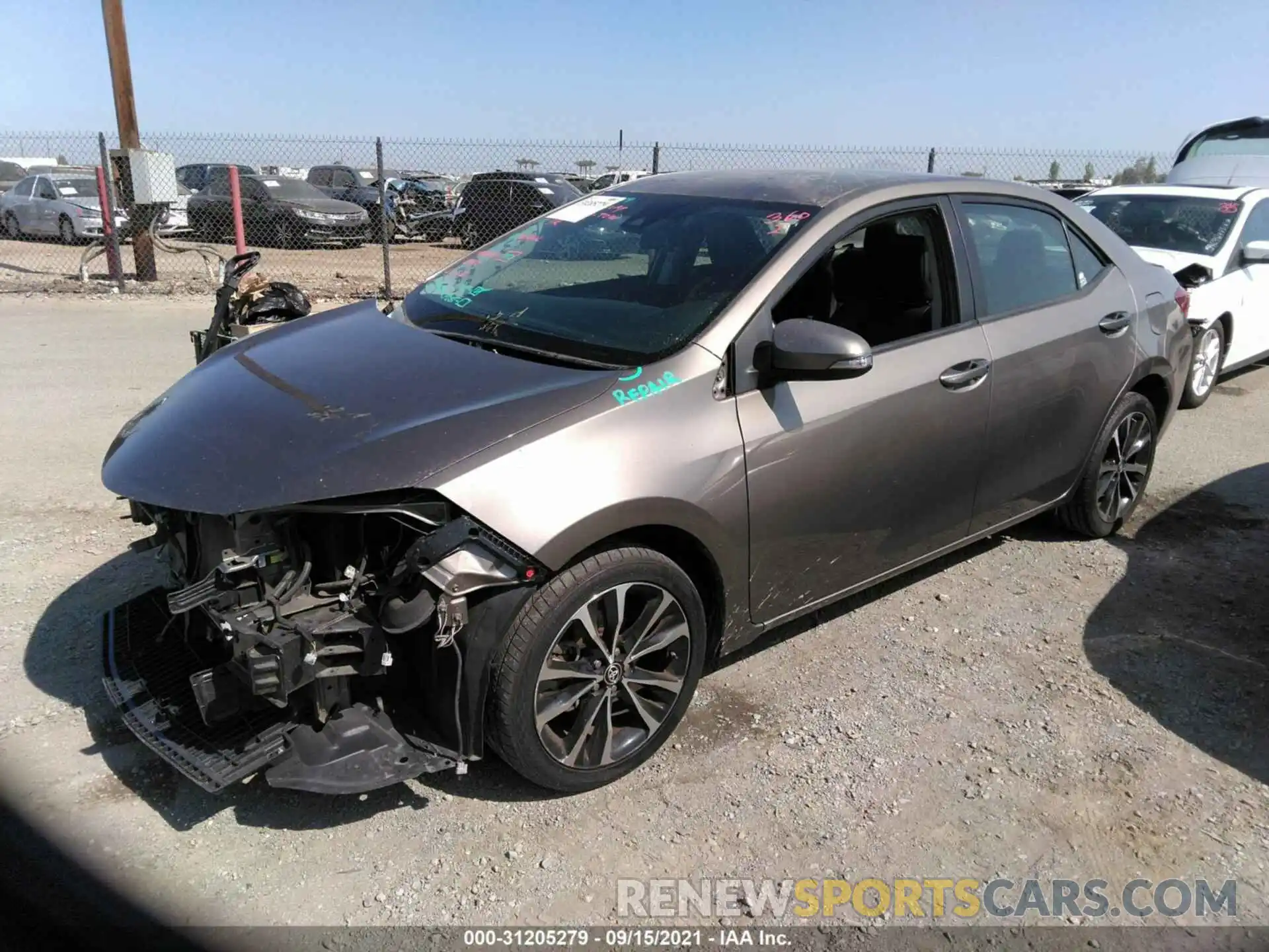 2 Photograph of a damaged car 5YFBURHE5KP905022 TOYOTA COROLLA 2019