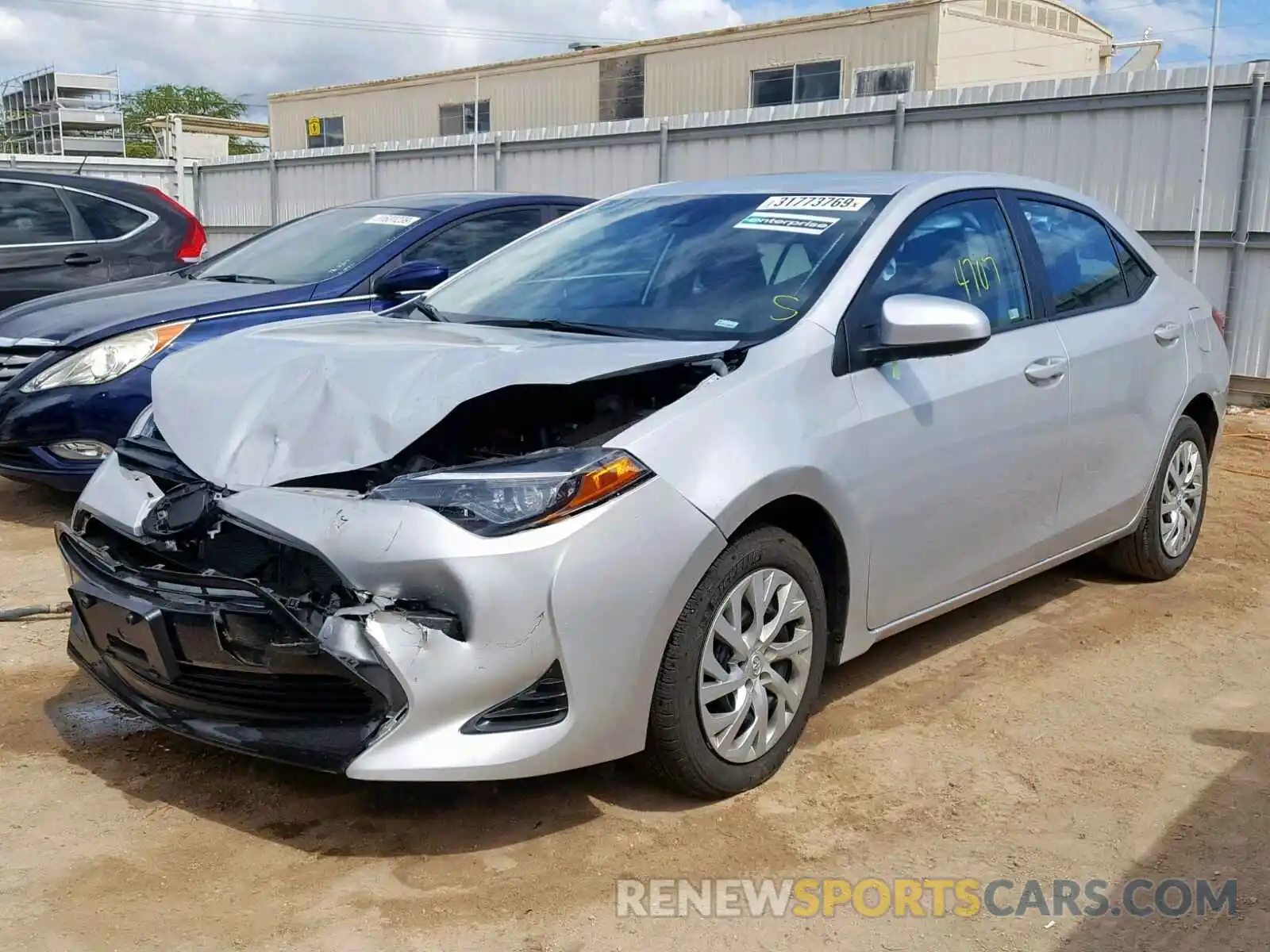 2 Photograph of a damaged car 5YFBURHE5KP905179 TOYOTA COROLLA 2019