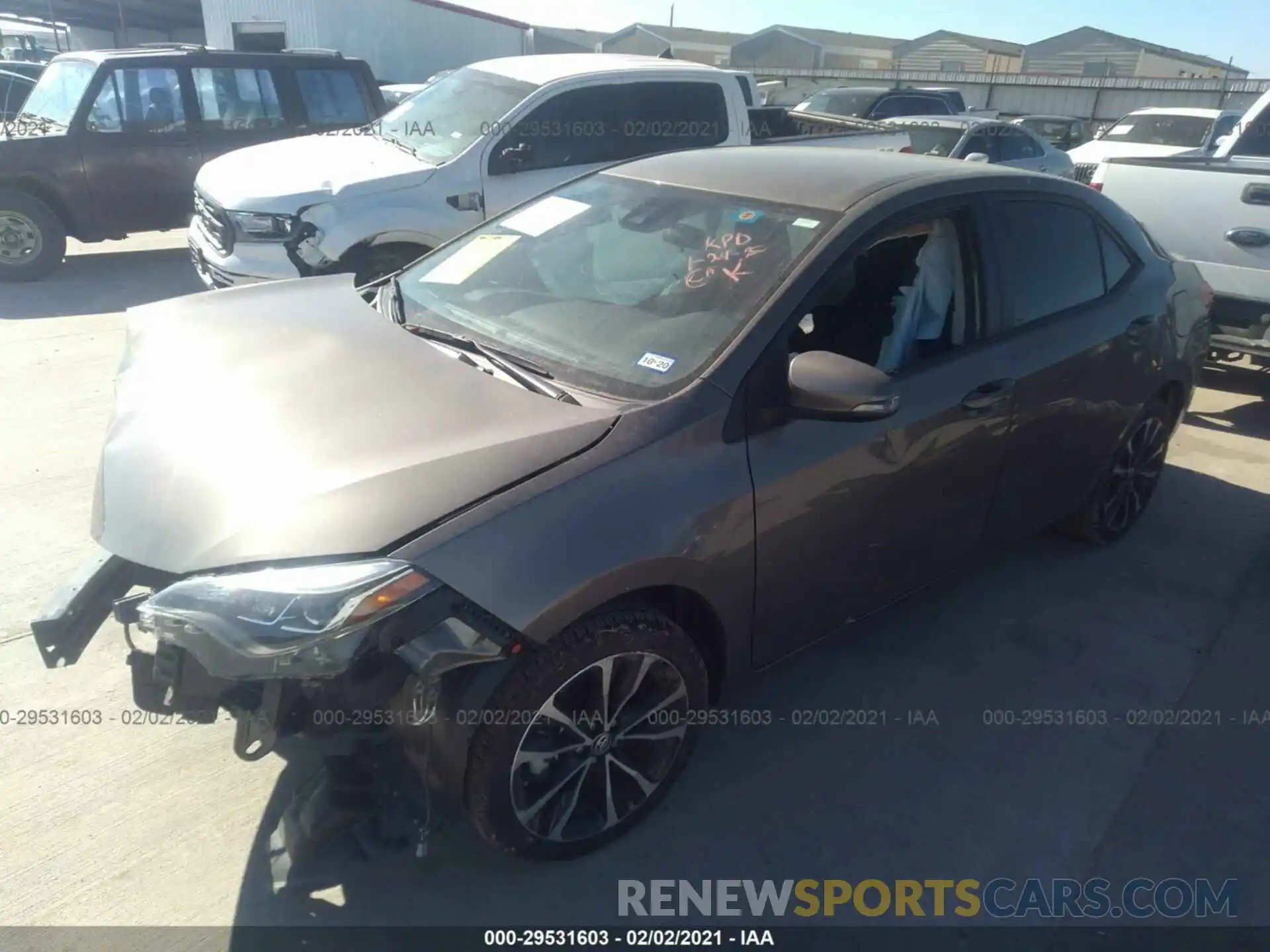 2 Photograph of a damaged car 5YFBURHE5KP909006 TOYOTA COROLLA 2019