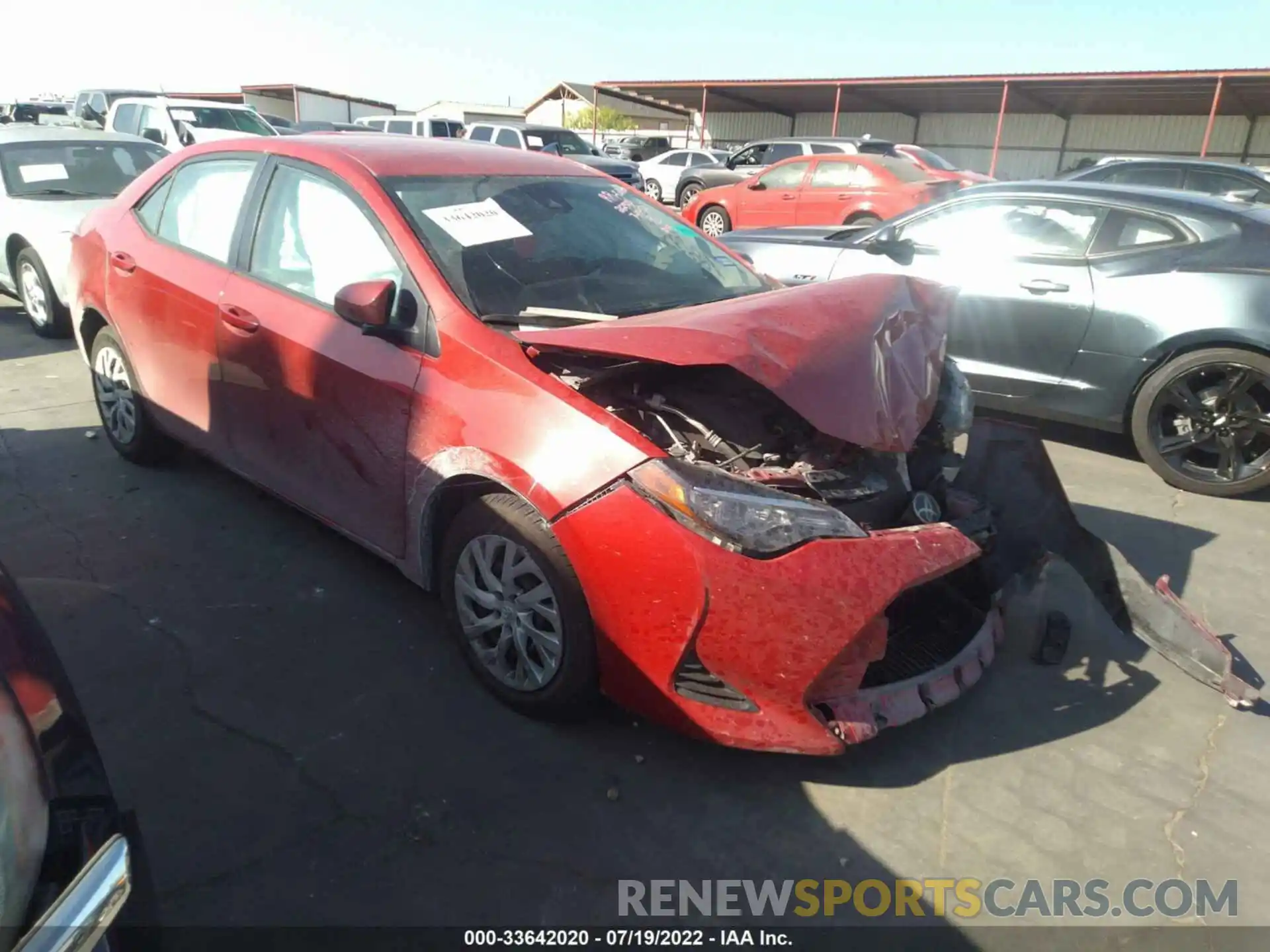 1 Photograph of a damaged car 5YFBURHE5KP916487 TOYOTA COROLLA 2019