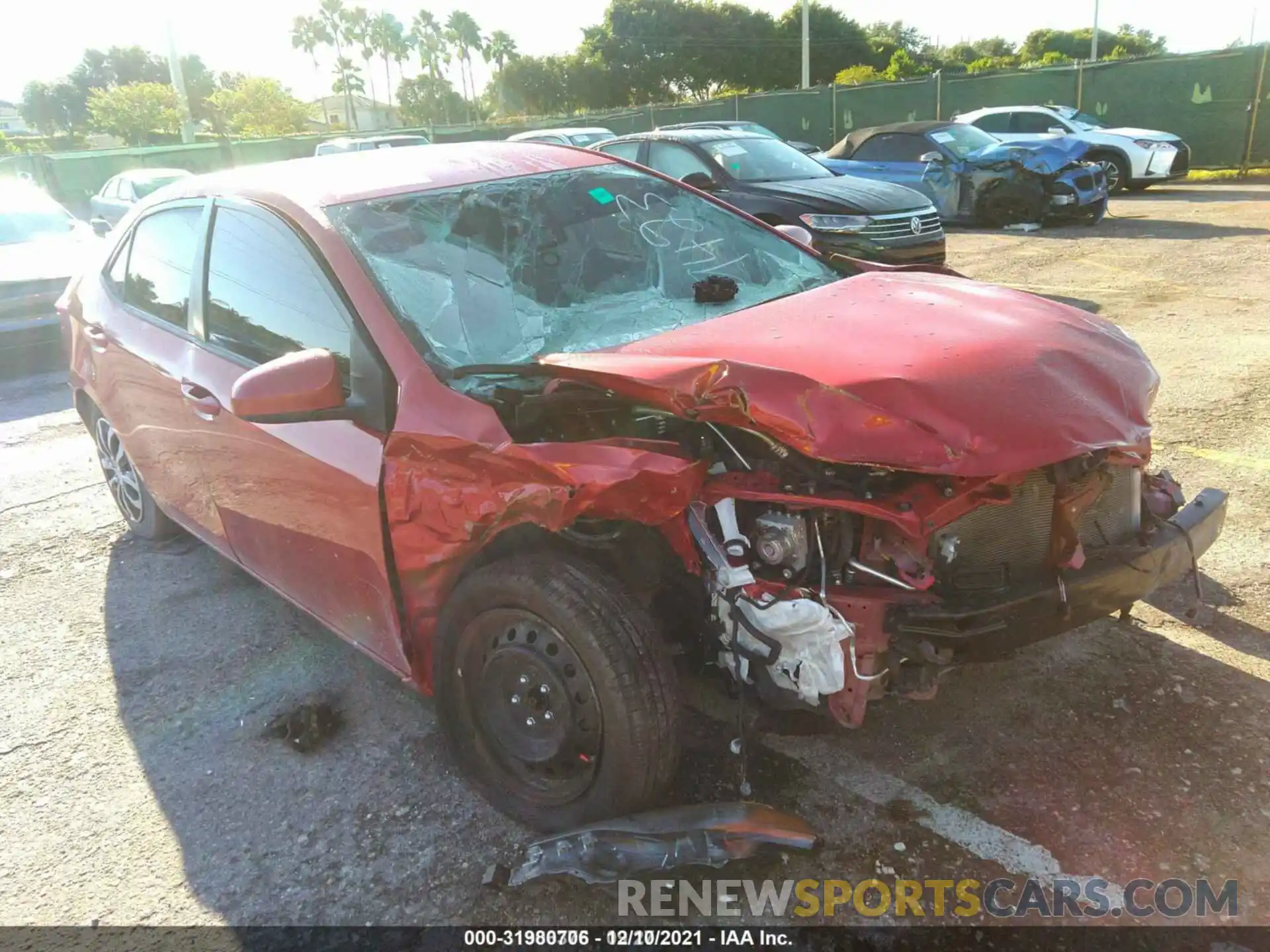 1 Photograph of a damaged car 5YFBURHE5KP919423 TOYOTA COROLLA 2019