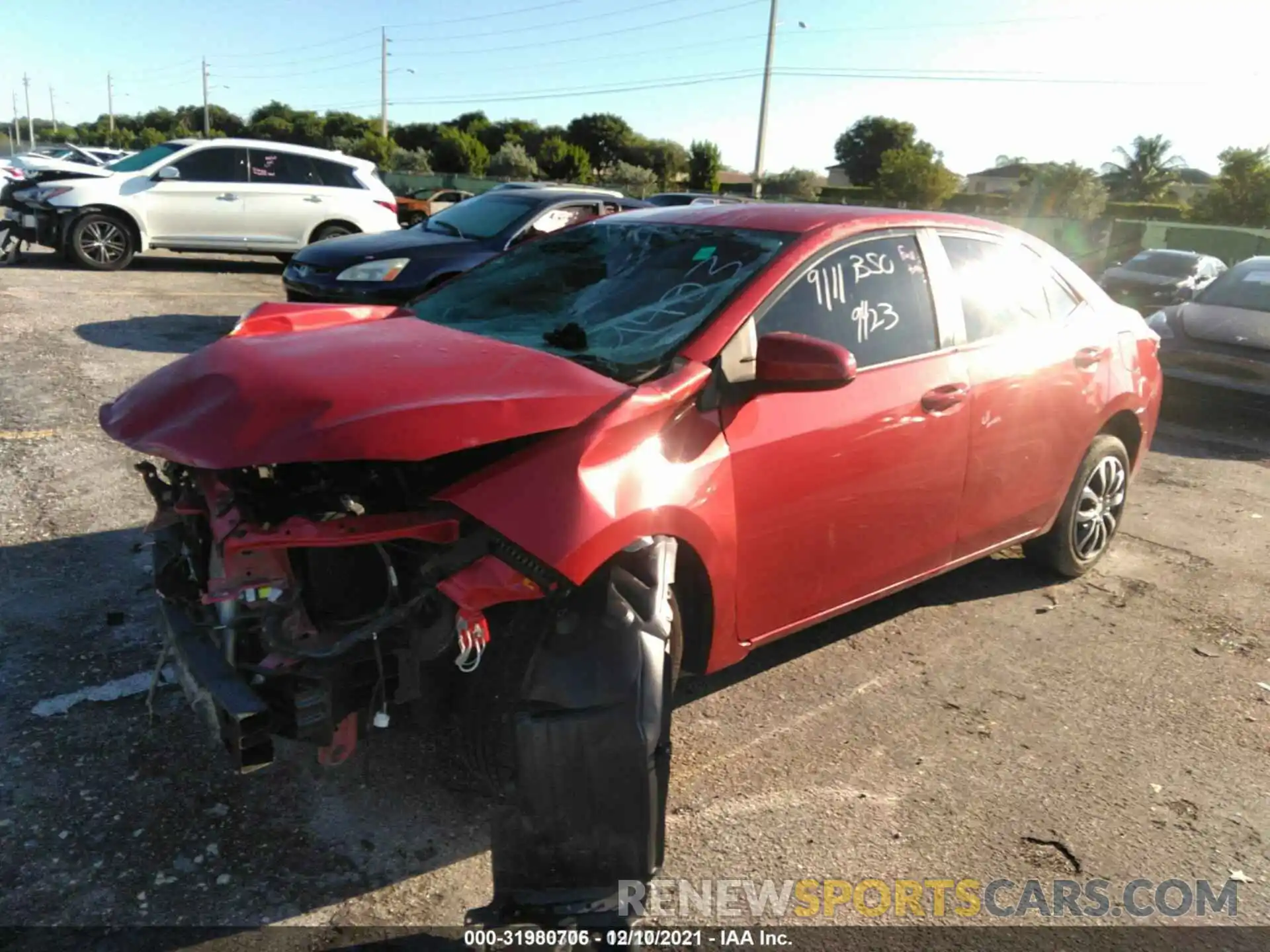 2 Photograph of a damaged car 5YFBURHE5KP919423 TOYOTA COROLLA 2019